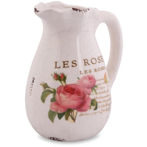 Dzbanek Ceramiczny Rose z Antypoślizgowymi Podkładkami, Styl Vintage, 16 cm