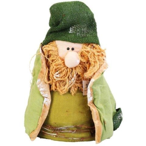 Ekologiczna Dekoracja Świąteczna - Mikołaj Stojący w Kolorze Zielonym 40 cm