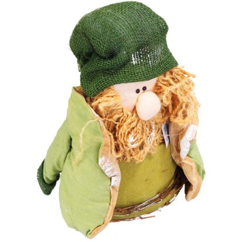 Ekologiczna Dekoracja Świąteczna - Mikołaj Stojący w Kolorze Zielonym 40 cm