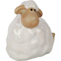 Elegancka Ceramiczna Figurka Wielkanocnego Baranka Biało-Kremowa.