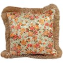 Elegancka Poszewka Satynowa z Kwiatowym Wzorem w Kolorach Kremu i Pomarańczy
