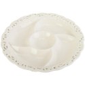 Elegancki Ceramiczny Talerz z Przegrodami 26 cm z Kolekcji Koronkowej