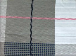 Elegancki Komplet Pościeli w Brązowej Kracie ze 100% Satynowej Bawełny