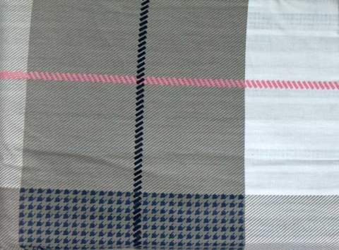 Elegancki Komplet Pościeli w Brązowej Kracie ze 100% Satynowej Bawełny