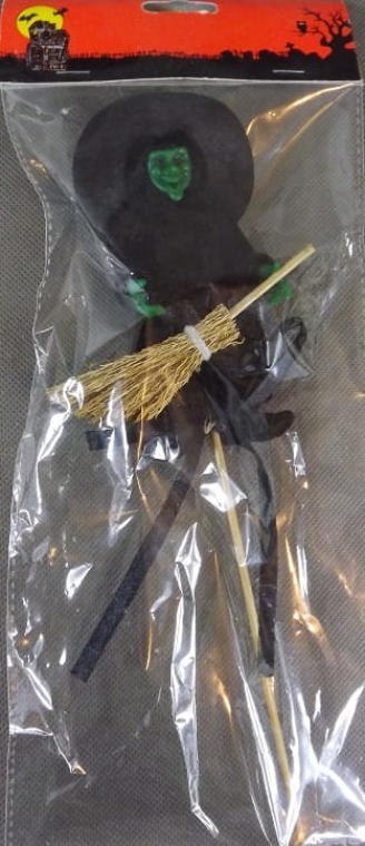 Figurka Czarownicy na Miotle - Czarna, 28x10cm