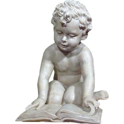 Klęczący anioł z książką w kolorze białym 36x28x33 cm