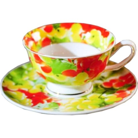 Komplet do kawy z motywem kwiatowym