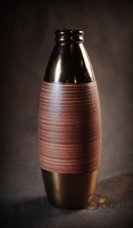 Mały Owalny Wazon Brązowy - 11x11x28 cm - Część Dwuczęściowej Kolekcji