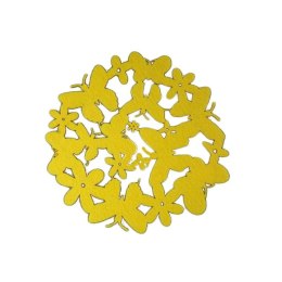 Okrągła filcowa serweta w kolorze żółtym