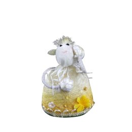 Owieczka z sizalu stojąca w kolorze żółtym