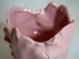 Pastelowy Różowy Wazon Ceramiczny z Antypoślizgowymi Naklejkami