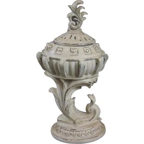 Perłowy Pojemnik na Biżuterię w Stylu Floralnym na Nóżce