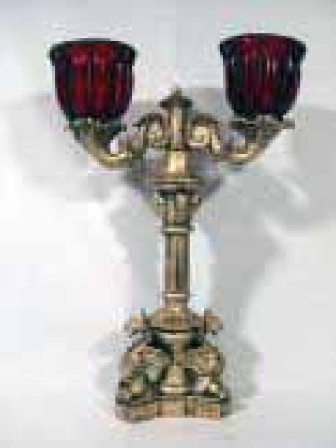 Podwójny świecznik czerwony