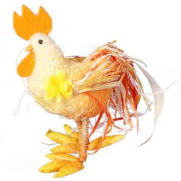 Pomarańczowy Kogut Sizalowy - Figurka Dekoracyjna 18x24 cm