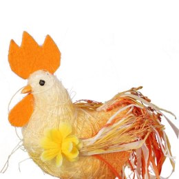 Pomarańczowy Kogut Sizalowy - Figurka Dekoracyjna 18x24 cm