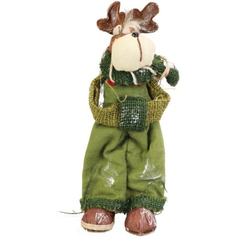 Renifer stojący w kolorze zielonym 28 cm