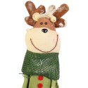 Renifer stojący wykonany z naturalnych materiałów w kolorze zielonym 44 cm