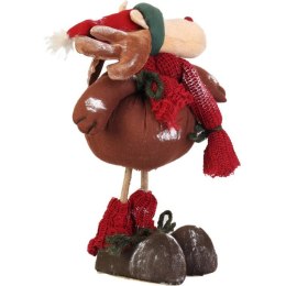 Renifer stojący, z naturalnych materiałów, brązowy, 33 cm