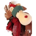 Renifer stojący, z naturalnych materiałów, brązowy, 33 cm