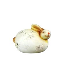 Rustykalny Figurka Wielkanocna: Ceramiczny Zajączek w Odcieniach Brązu