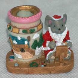 Świecznik Mikołajkowa Myszka z Polirezynu