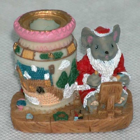 Świecznik Mikołajkowa Myszka z Polirezynu