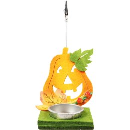 Świecznik Tealight w Kształcie Filcowej Dyni z Klamrą