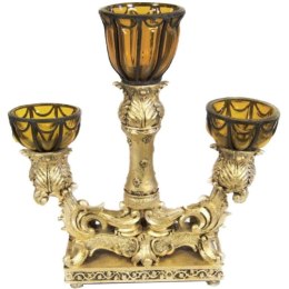 Świecznik potrójny w kolorze złotym