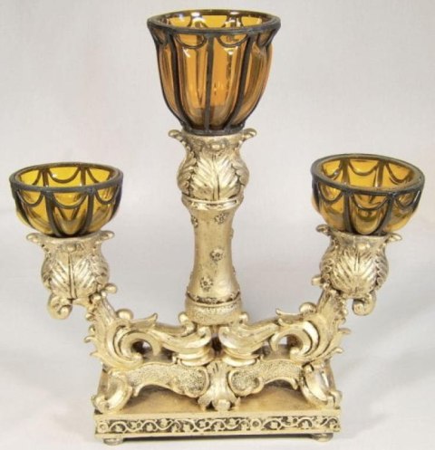 Świecznik potrójny w kolorze złotym