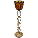 Świecznik stojący wykonany z metaloplastyki i szkła 44x11 cm
