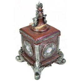 Szkatułka kwadratowa w kolorze brązu i srebra