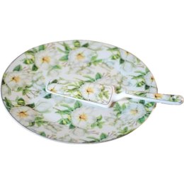 Talerz z łopatką do ciasta w kwiaty