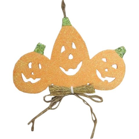 Trójka Brokatowych Dyni - Zawieszka Pomarańczowa