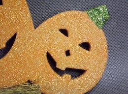 Trójka Brokatowych Dyni - Zawieszka Pomarańczowa