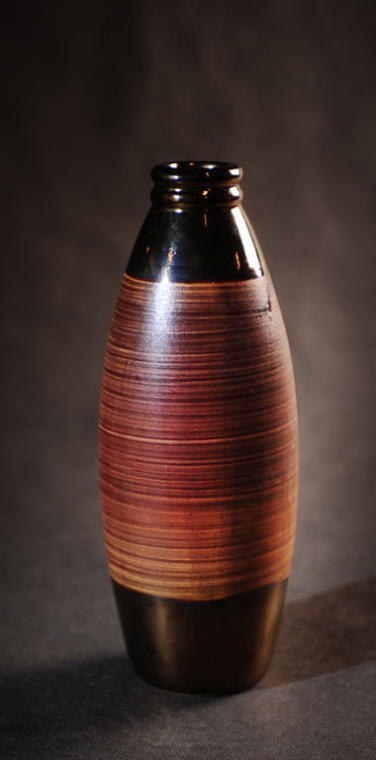 Wazon Brązowy Owalny Wysoki 34 cm - Część Dwuczęściowego Kompletu