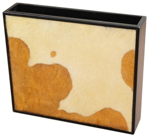 Wazon Prostokątny Cielak - Mały, Pokryty Sierścią, Biało-Brązowy