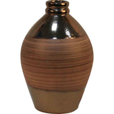 Wazon brązowy duży pękaty 17x17x24.5 cm