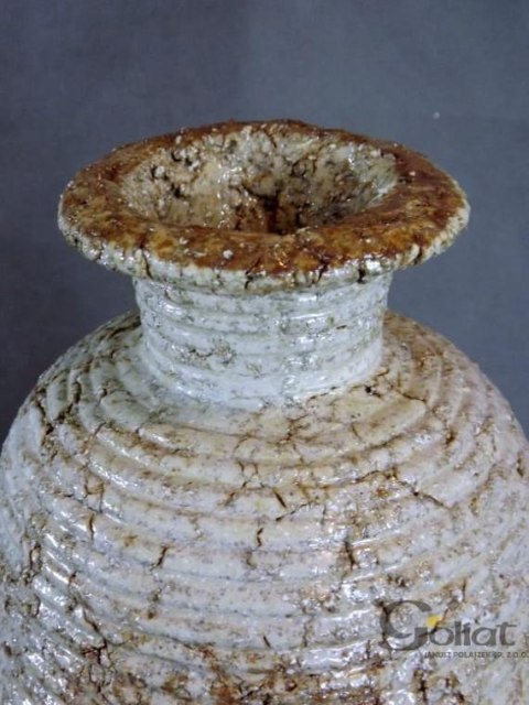 Wazon kamienny Cream Stripe o wymiarach 45x22cm