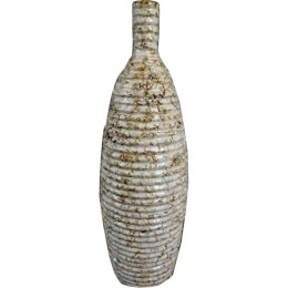 Wazon kamienny kremowy w prążki z efektem popękania 30x10 cm z ochraniaczami przeciwzarysowaniowymi