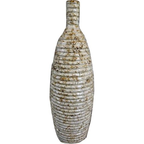 Wazon kamienny kremowy w prążki z efektem popękania 30x10 cm z ochraniaczami przeciwzarysowaniowymi