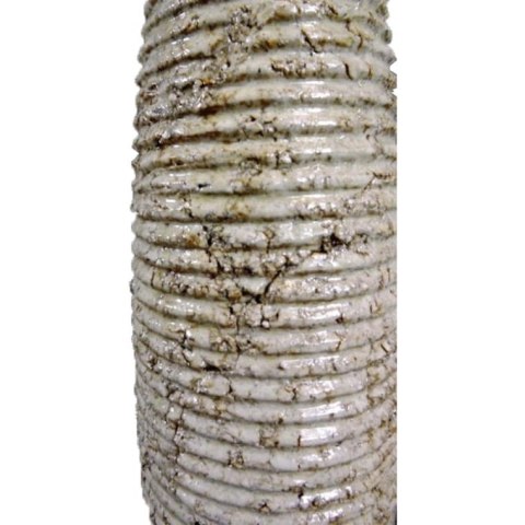 Wazon kamienny kremowy w prążki z efektem popękania 30x10 cm z ochraniaczami przeciwzarysowaniowymi