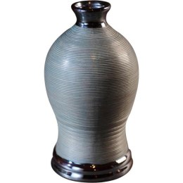 Wazon popielaty z grafitowymi wykończeniami mniejszy 13x13x24,5 cm