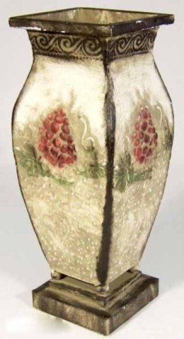 Wazon wykonany z metalu ręcznie malowany 35x13 cm