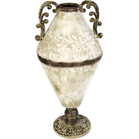 Wazon z metaloplastyki w kolorze kremowo-brązowym 40x19 cm