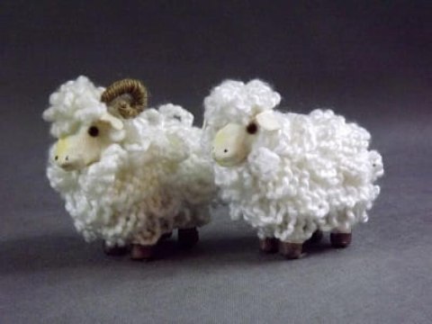 Wielkanocny Baranek z Wełny - Dekoracja Stołowa