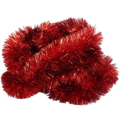 Wysokiej Jakości Łańcuch Choinkowy z Cienko Ciętej Metalizowanej Folii w Kolorze Czerwonym, 2.7m