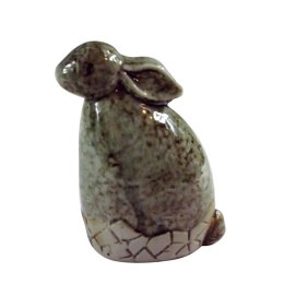 Zając ceramiczny w odcieniach zieleni