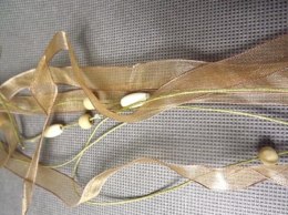 Zawieszka brązowa jajko ze wstążkami