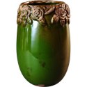 Zdobiony ceramiczny wazon w kolorze zielonego mchu 20x29,5 cm