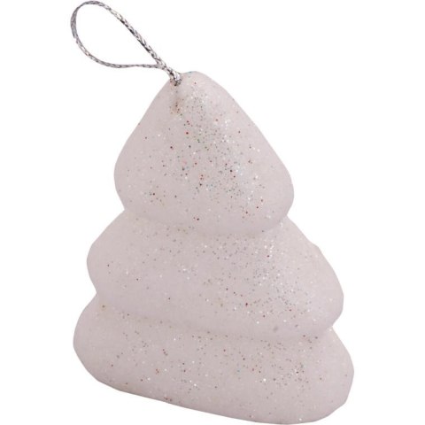 Zestaw 6 Białych Brokatowych Choinek Styropianowych 7CM Bezpiecznych dla Dzieci